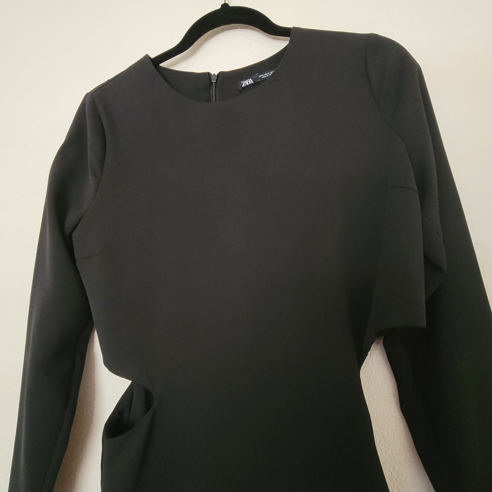 Zara Black Long Sleeve Dress - Picture 3 of 8